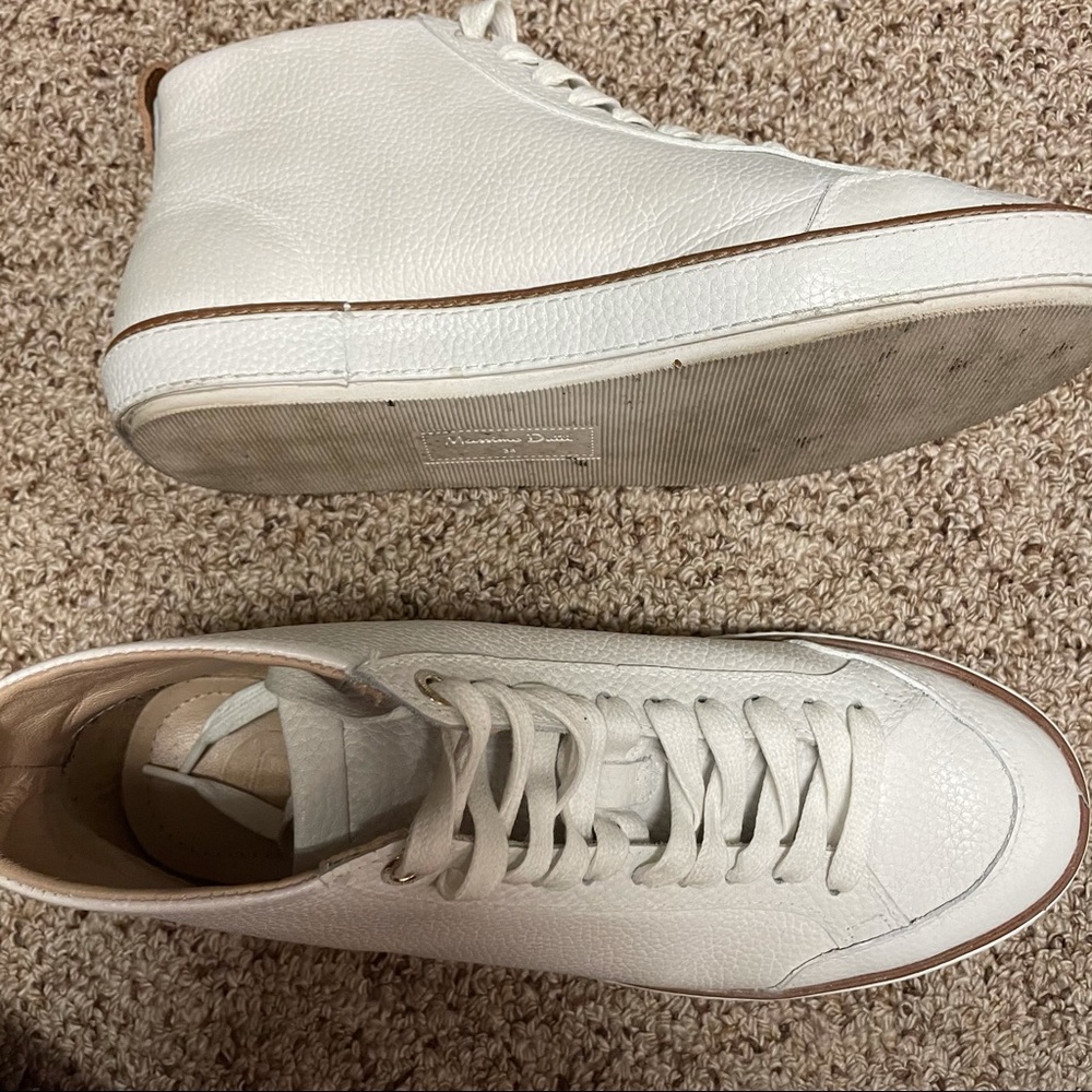 White Leather High Top Sneakers